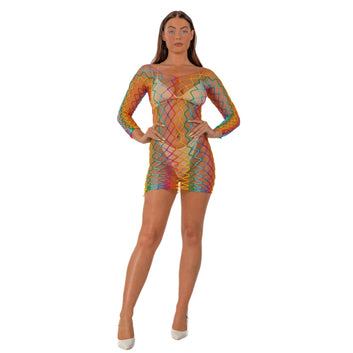 Lace by LJ Rainbow Long Sleeved Mini Dress